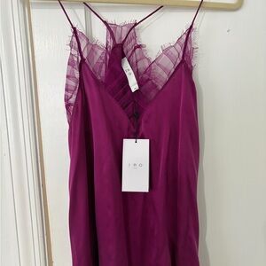 IRO Magenta Lace Detail top